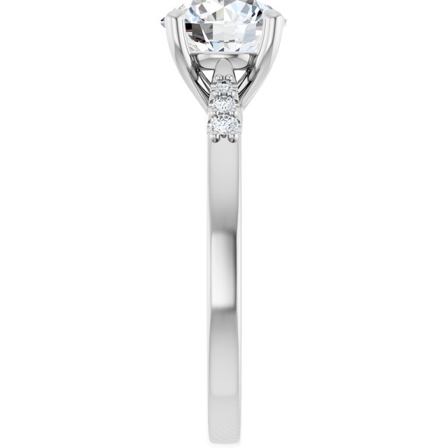 Continuum Silver Round Brilliant Moissanite Accented Engagement Ring