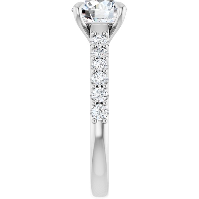 Continuum Silver Round Brilliant Moissanite Accented Engagement Ring