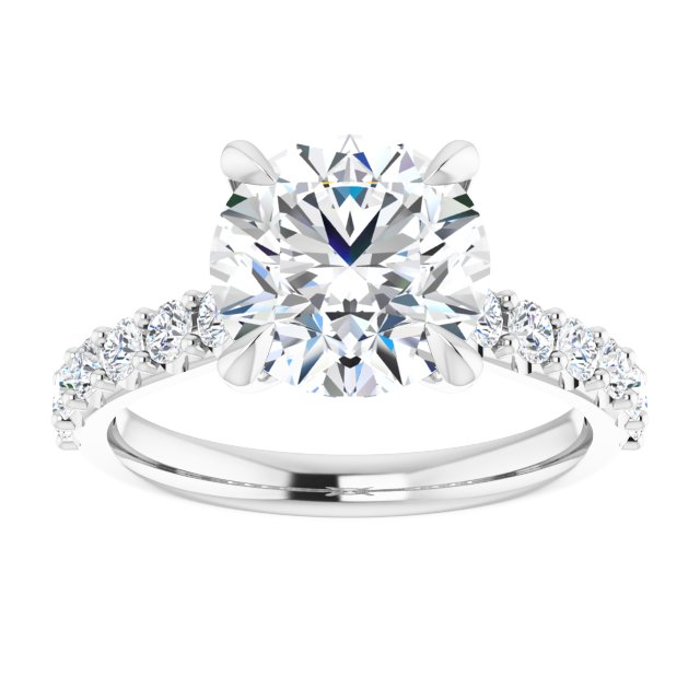 Continuum Silver Round Brilliant Moissanite Accented Engagement Ring