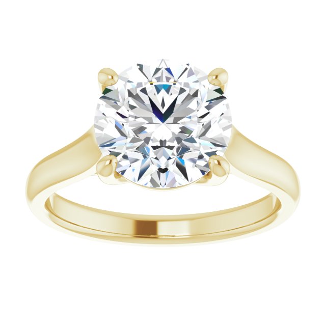 3.00 Carat Round Shape Moissanite Solitaire Engagement Ring