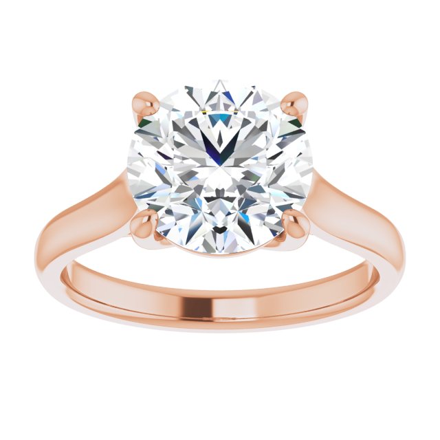 3.00 Carat Round Shape Moissanite Solitaire Engagement Ring
