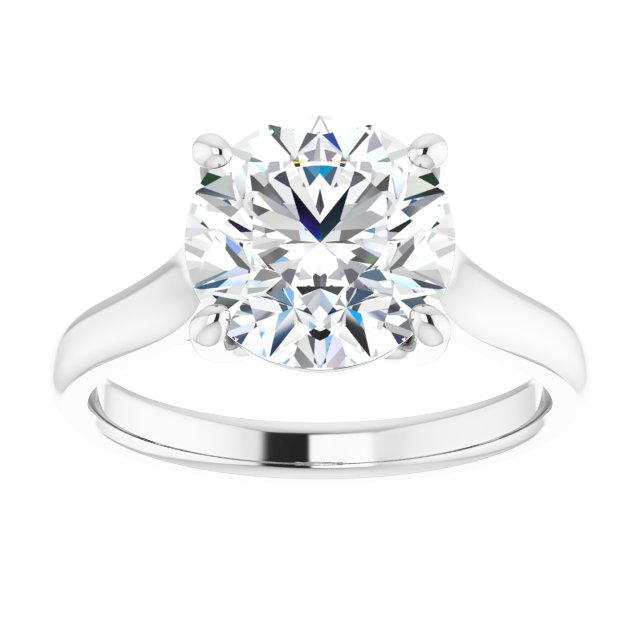 3.00 Carat Round Shape Moissanite Solitaire Engagement Ring