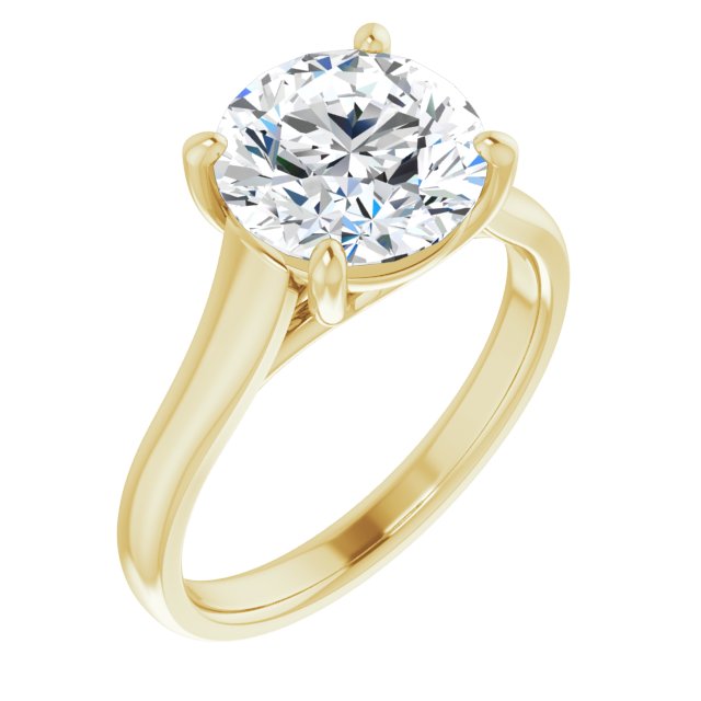 3.00 Carat Round Shape Moissanite Solitaire Engagement Ring