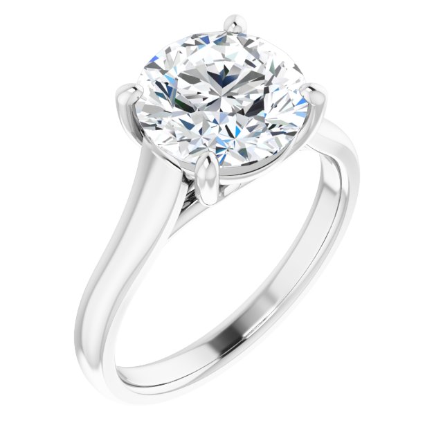 3.00 Carat Round Shape Moissanite Solitaire Engagement Ring