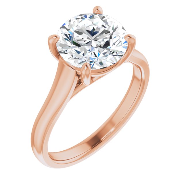 3.00 Carat Round Shape Moissanite Solitaire Engagement Ring