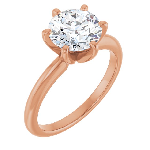Two Carat Round Brilliant Shape Moissanite Solitaire Engagement Ring