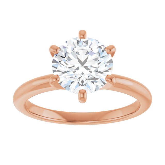 Two Carat Round Brilliant Shape Moissanite Solitaire Engagement Ring