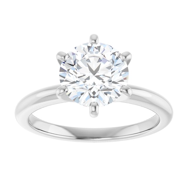 Two Carat Round Brilliant Shape Moissanite Solitaire Engagement Ring