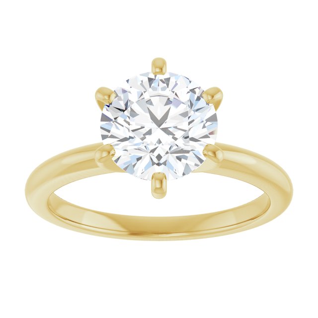 Two Carat Round Brilliant Shape Moissanite Solitaire Engagement Ring