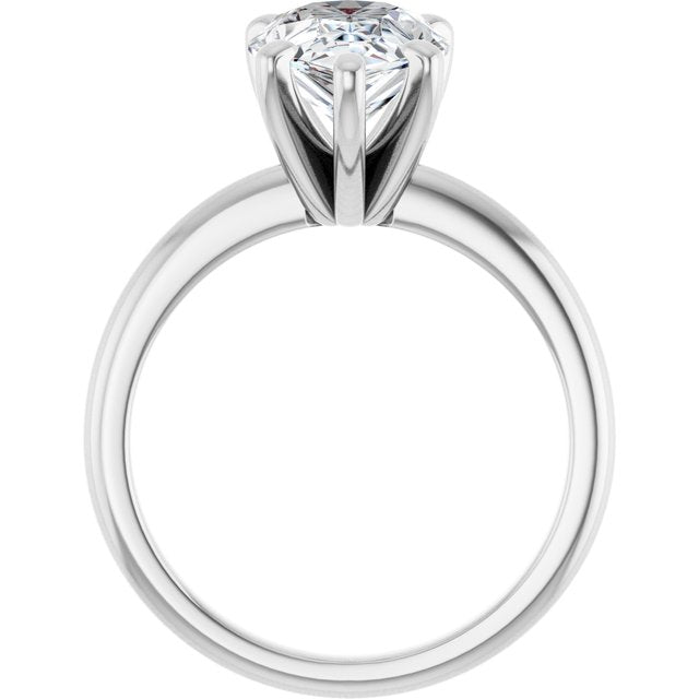Two Carat Pear Shape Moissanite Solitaire Engagement Ring