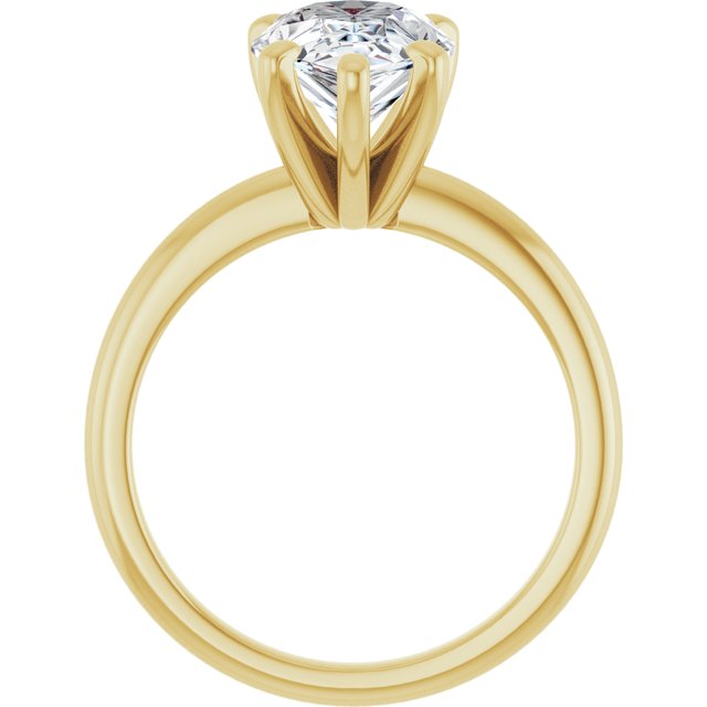 Two Carat Pear Shape Moissanite Solitaire Engagement Ring