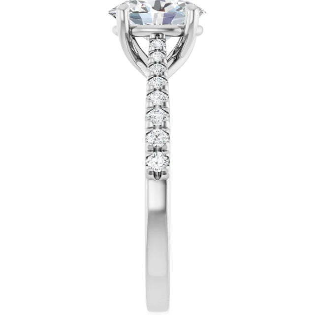 Continuum Silver Oval Brilliant Moissanite Engagement Ring