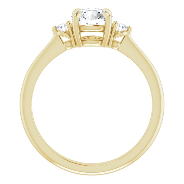 3/4 Carat Round Shape Moissanite Three Stone Engagement Ring