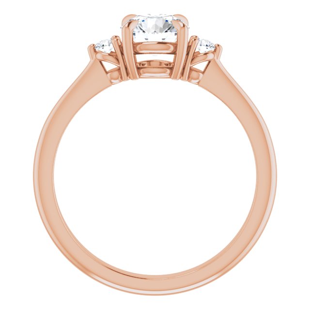 3/4 Carat Round Shape Moissanite Three Stone Engagement Ring