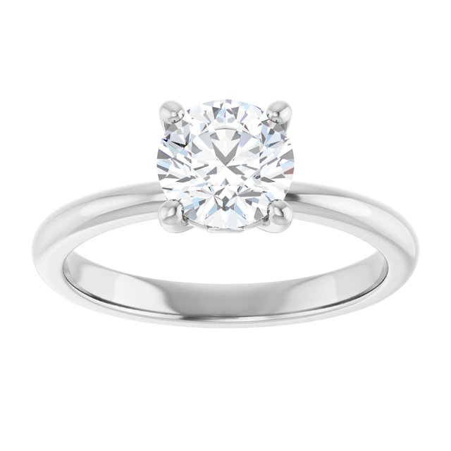 Continuum Silver Round Brilliant Moissanite Solitaire Engagement Ring