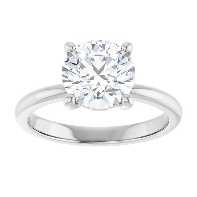 Continuum Silver Round Brilliant Moissanite Solitaire Engagement Ring