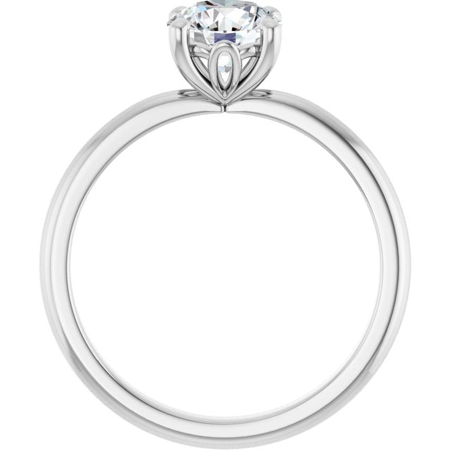 Continuum Silver Round Brilliant Moissanite Solitaire Engagement Ring