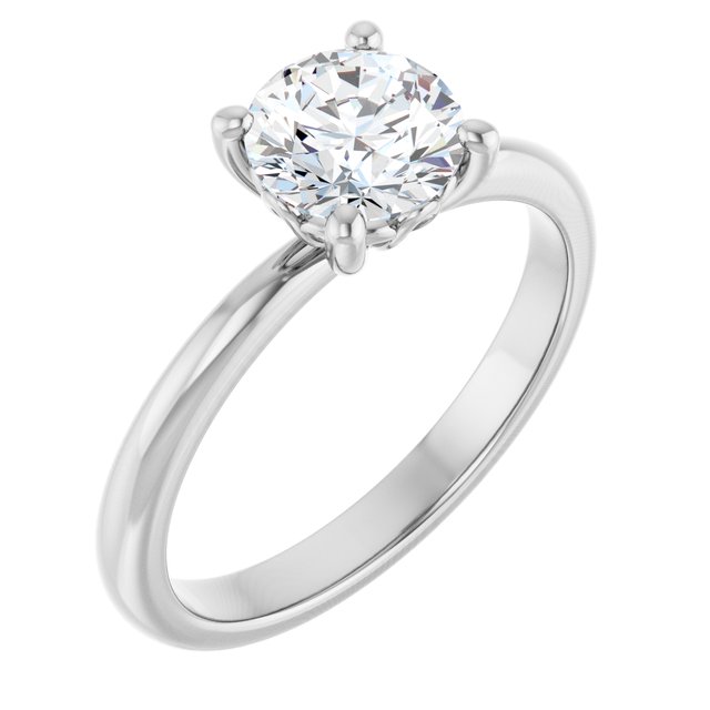 Continuum Silver Round Brilliant Moissanite Solitaire Engagement Ring