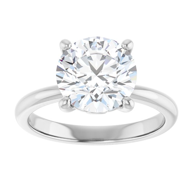 Continuum Silver Round Brilliant Moissanite Solitaire Engagement Ring
