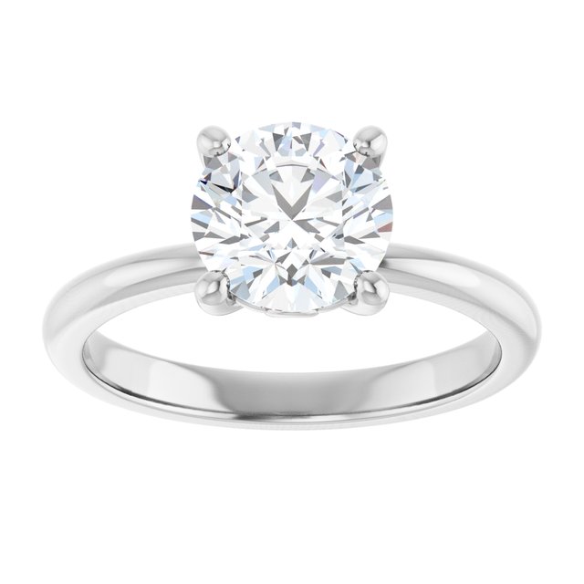 Continuum Silver Round Brilliant Moissanite Solitaire Engagement Ring
