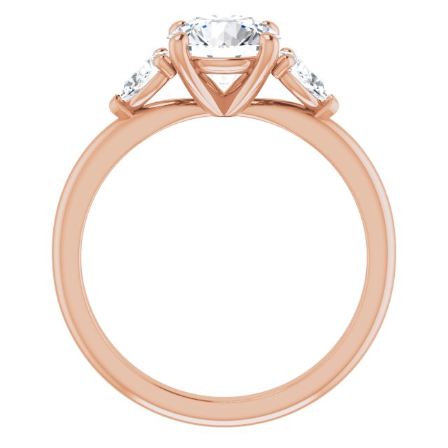 1.25 Carat Round Shape Moissanite Three Stone Engagement Ring