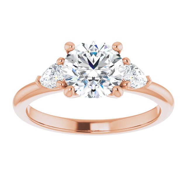 1.25 Carat Round Shape Moissanite Three Stone Engagement Ring