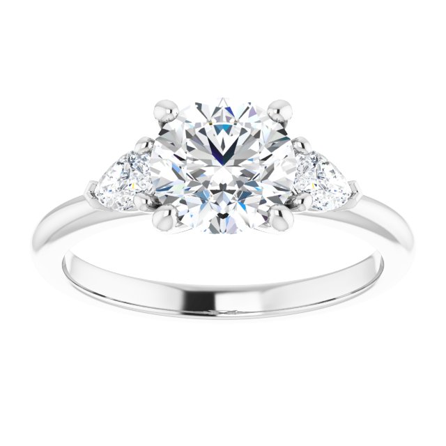 1.25 Carat Round Shape Moissanite Three Stone Engagement Ring