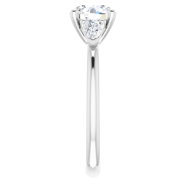 1.25 Carat Round Shape Moissanite Three Stone Engagement Ring