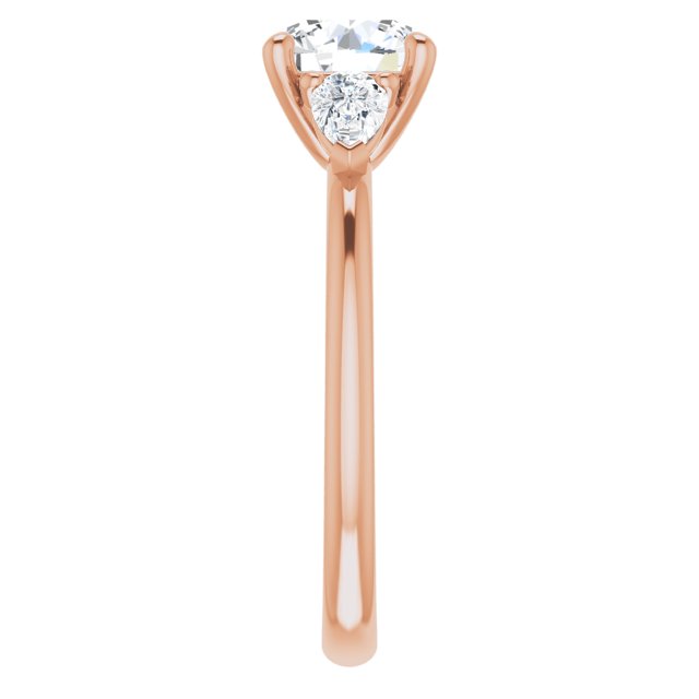 1.25 Carat Round Shape Moissanite Three Stone Engagement Ring