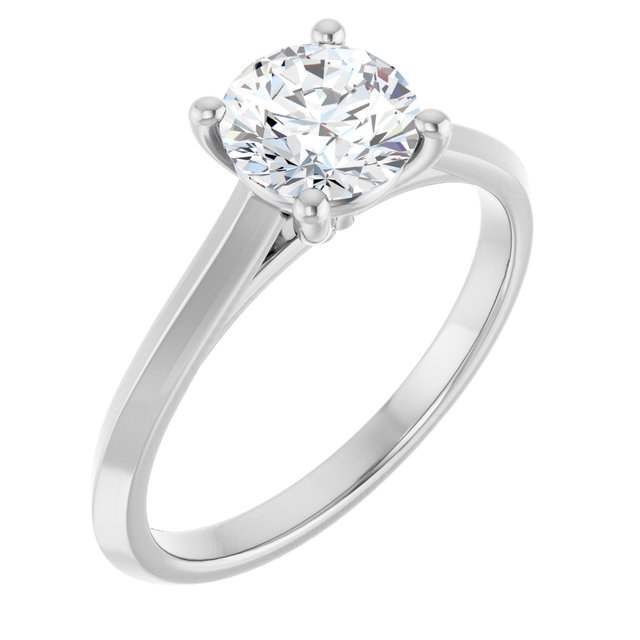 Continuum Silver Round Brilliant Moissanite Solitaire Engagement Ring