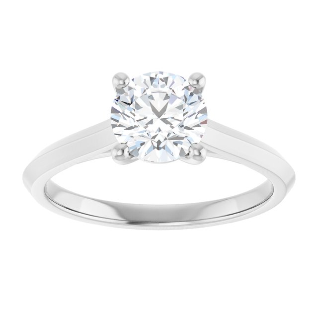 Continuum Silver Round Brilliant Moissanite Solitaire Engagement Ring