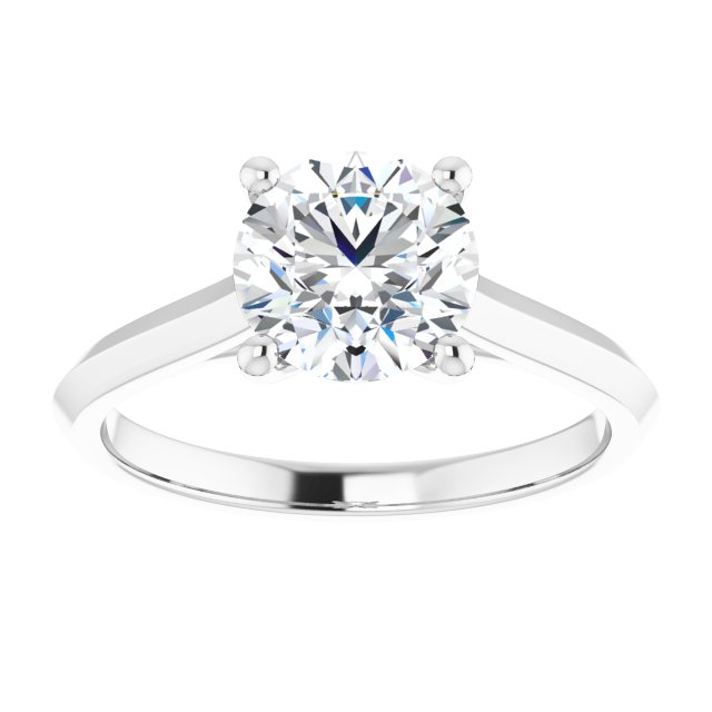 Continuum Silver Round Brilliant Moissanite Solitaire Engagement Ring