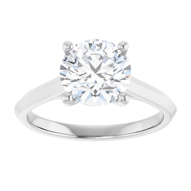 Continuum Silver Round Brilliant Moissanite Solitaire Engagement Ring