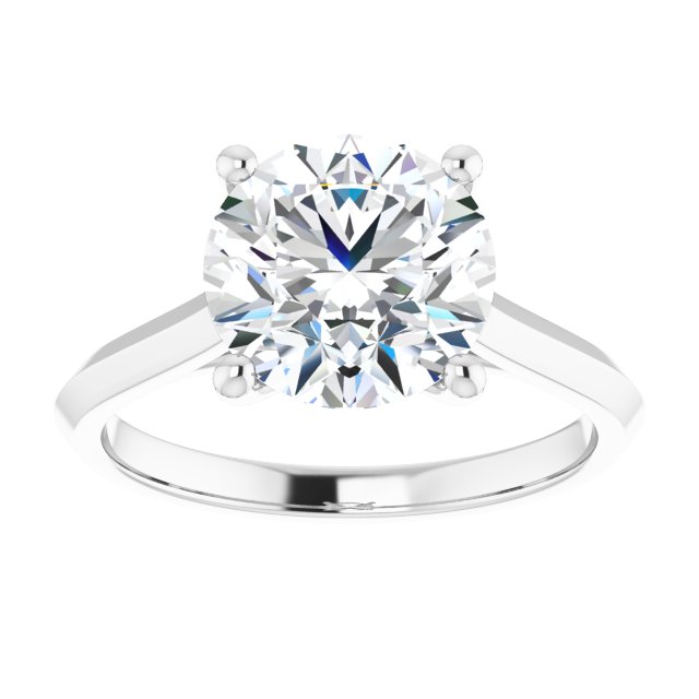 Continuum Silver Round Brilliant Moissanite Solitaire Engagement Ring