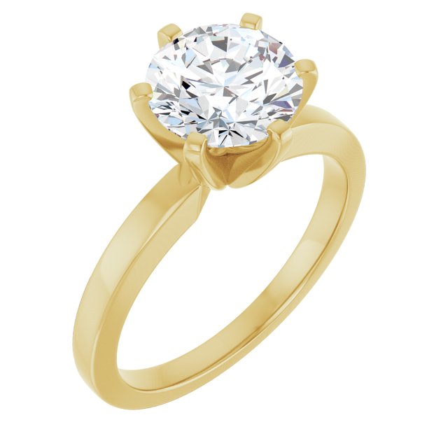 2.00 Carat Round Shape Moissanite Solitaire Engagement Ring