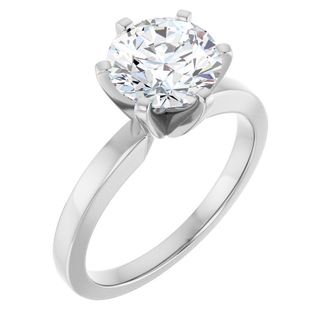 2.00 Carat Round Shape Moissanite Solitaire Engagement Ring