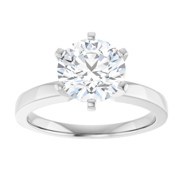 2.00 Carat Round Shape Moissanite Solitaire Engagement Ring