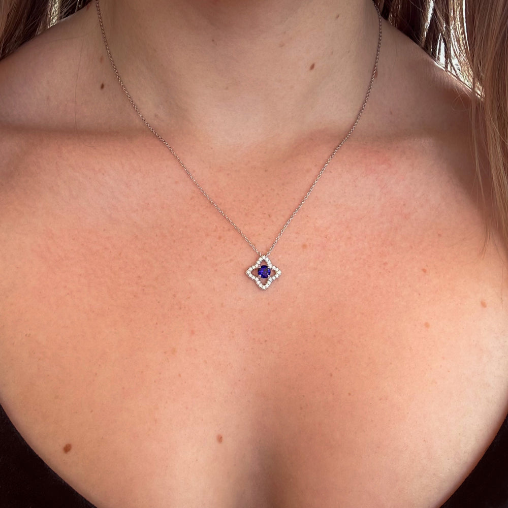 925 Sterling Silver Created Sapphire CZ Star Pendant