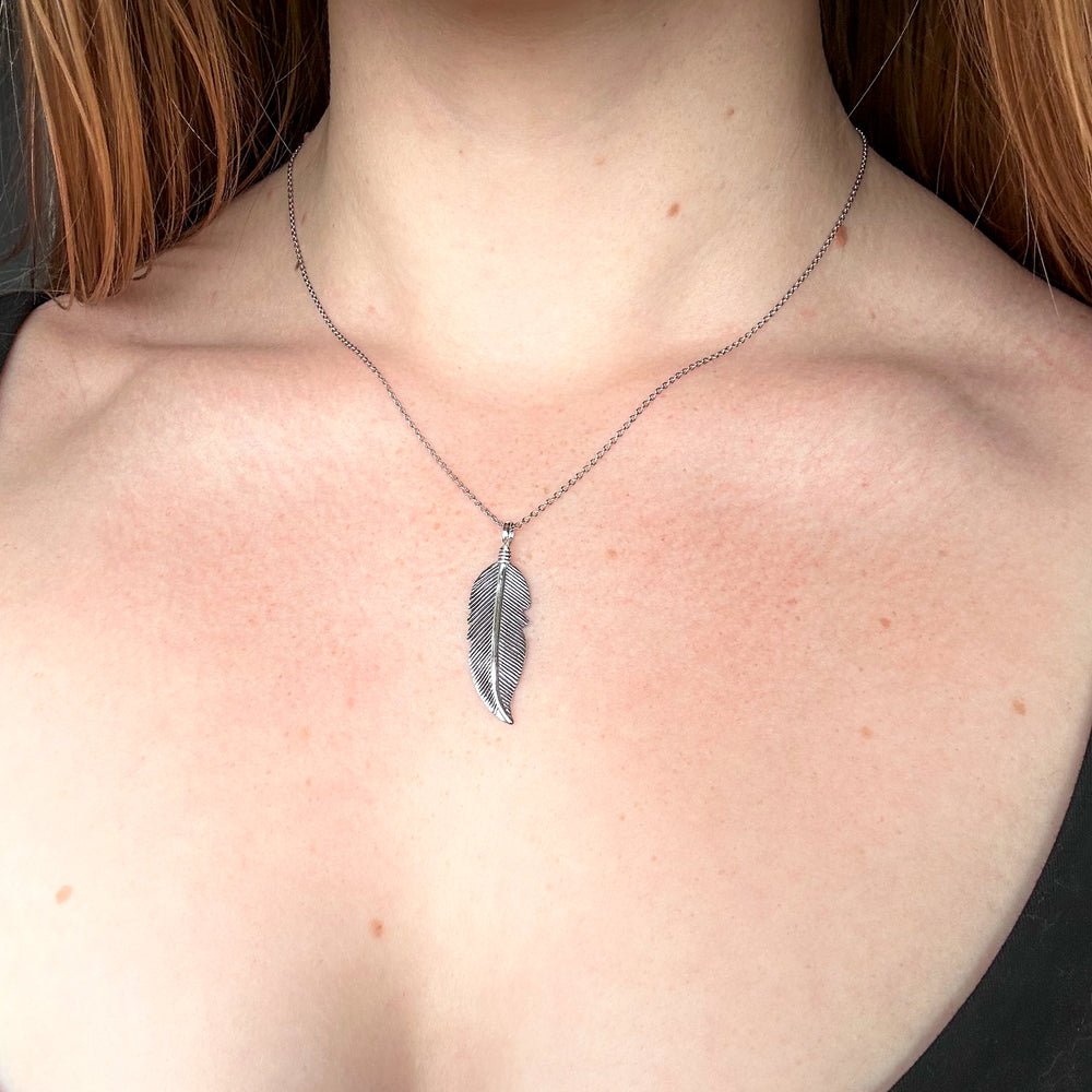925 Sterling Silver Feather Pendant