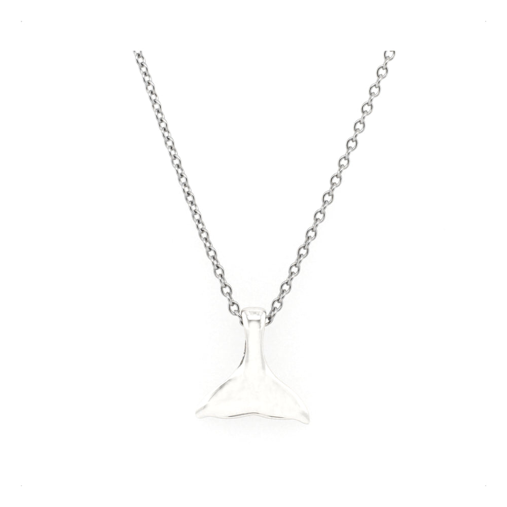 925 Petite Sterling Silver Whale Tail Pendant