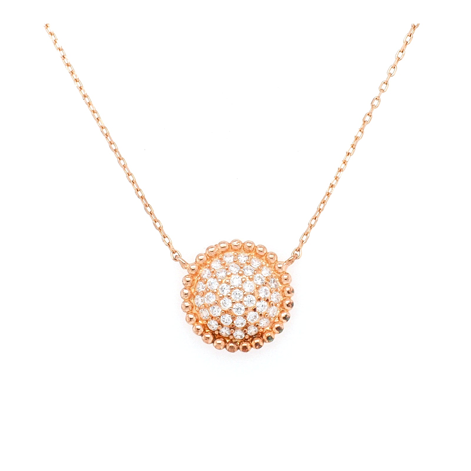 Sterling silver rose gold plated necklace deals