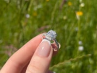 Continuum Silver Emerald Shape Moissanite Accented Engagement Ring