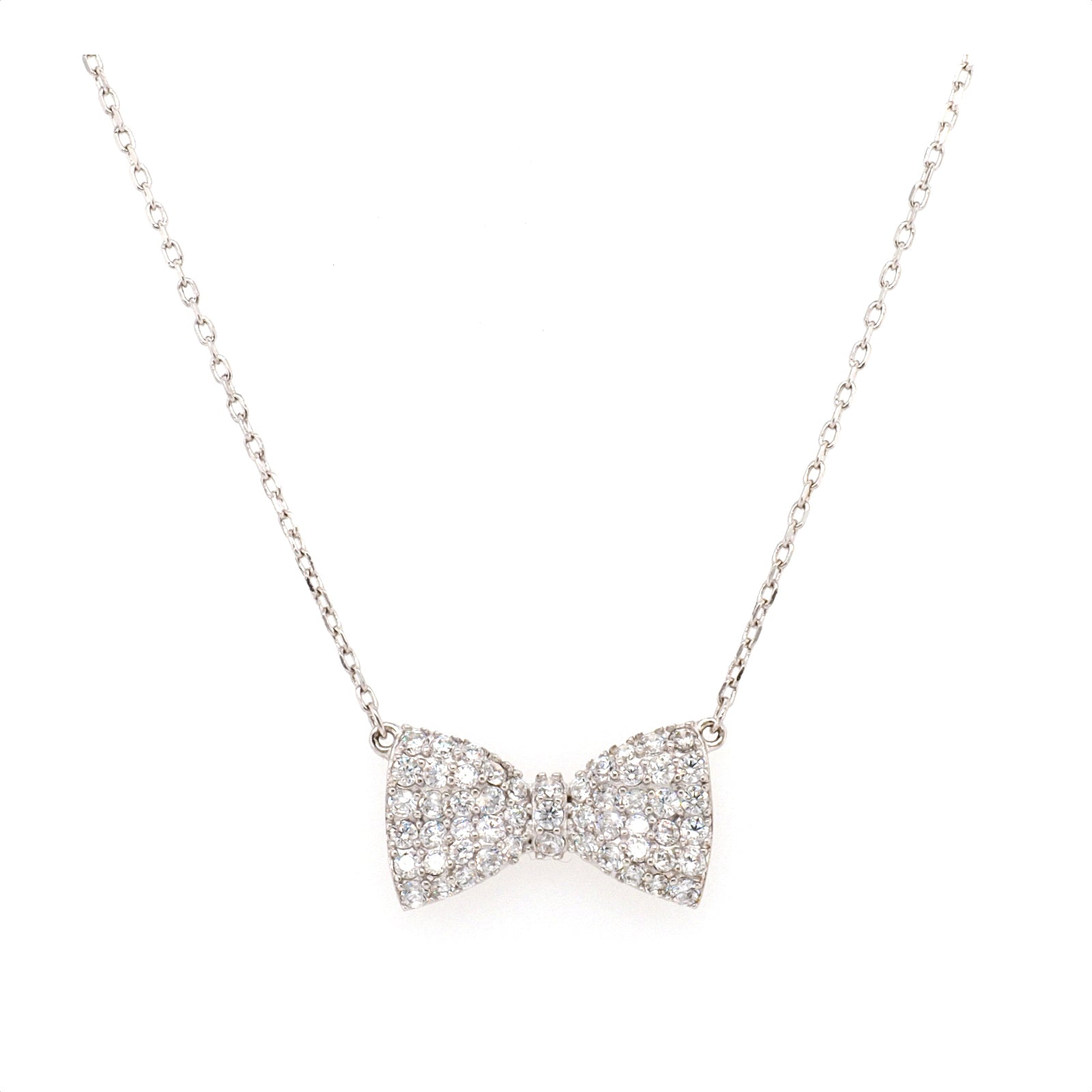.925 Sterling Silver CZ Eye Necklace