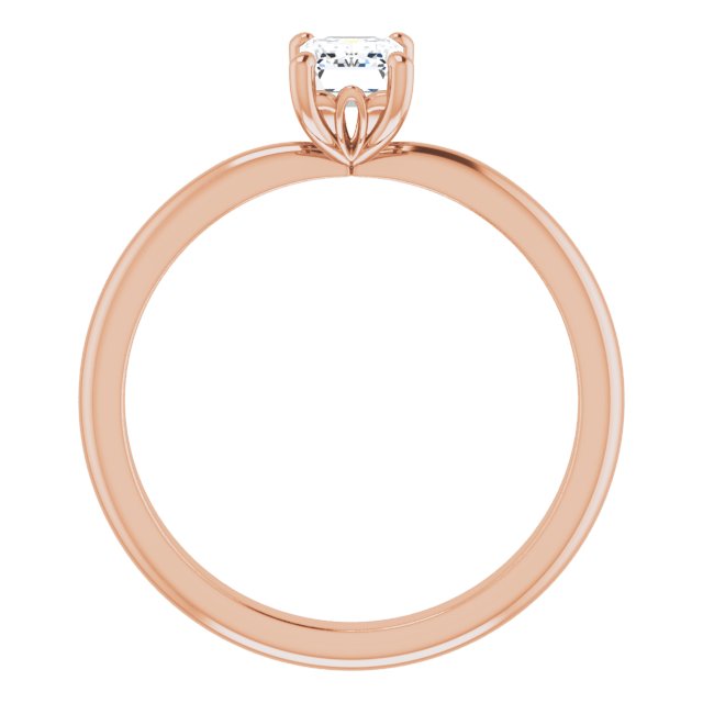 0.50ct Emerald Moissanite Solitaire Engagement Ring Rose Gold 2
