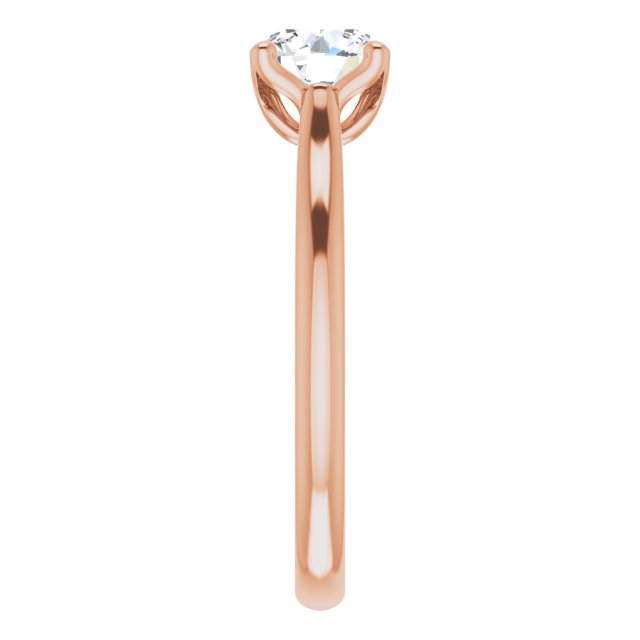 1.00ct Round Shape Lab Grown Diamond Accented Solitaire Engagement Ring Rose Gold 4