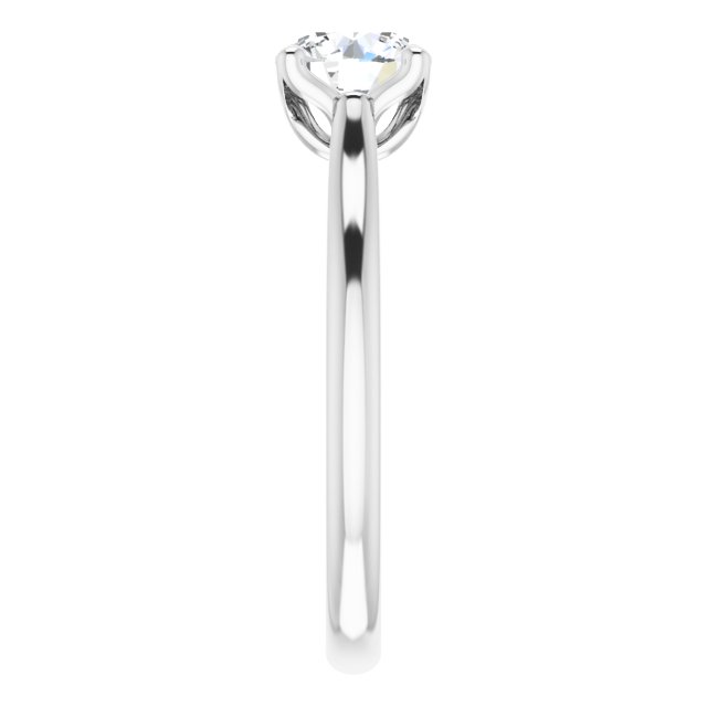 1.00ct Round Shape Lab Grown Diamond Accented Solitaire Engagement Ring White Gold 4