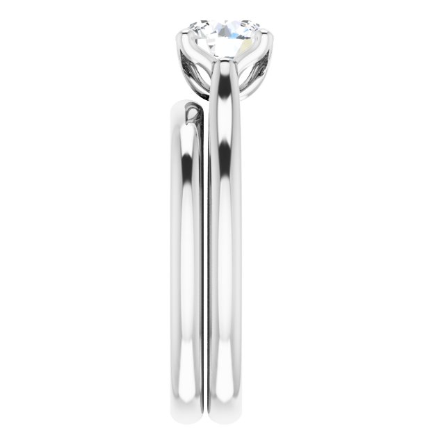 1.00ct Round Shape Lab Grown Diamond Accented Solitaire Engagement Ring White Gold 6