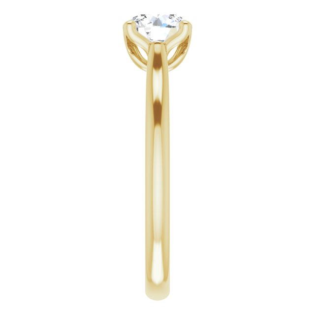 1.00ct Round Shape Lab Grown Diamond Accented Solitaire Engagement Ring Yellow Gold 4