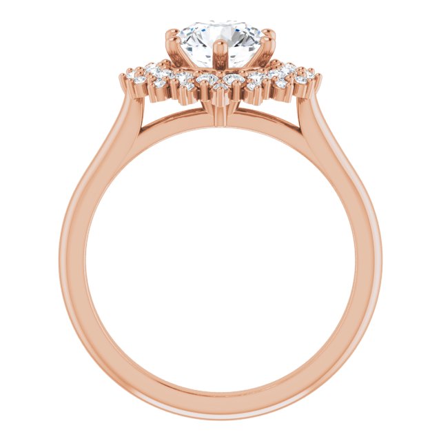 One Carat Moissanite & LG Diamond Double Halo Ring