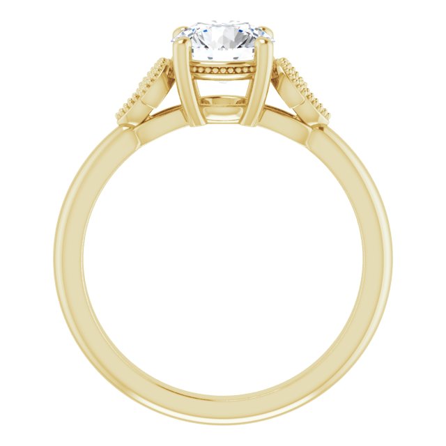 1.00ct Round Shape Moissanite Nature-Inspired Solitaire Engagement Ring